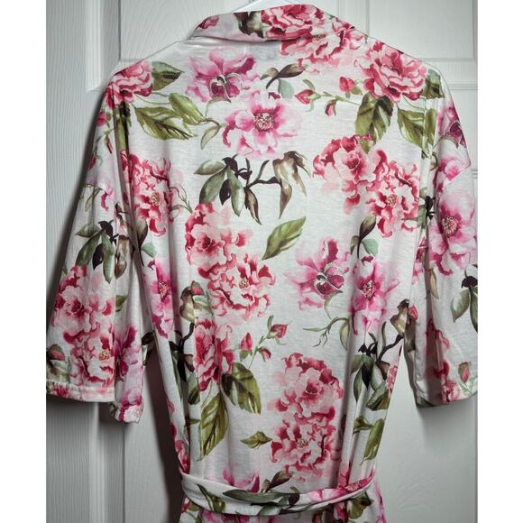 Show Me your Mumu Women O/S Short Sleeve Pink Floral Robe with Belt Intimate - Picture 7 of 8
